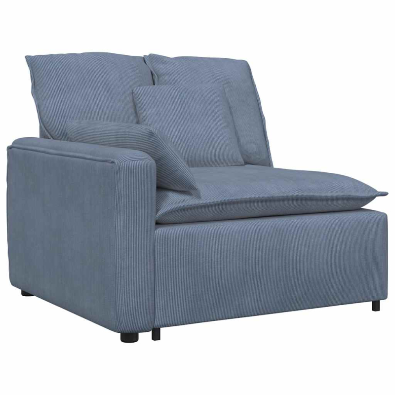 Modulares Sofa mit Kissen Blau