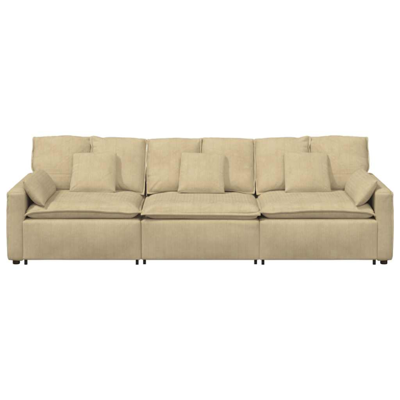 Modulares Sofa mit Kissen Hellgrün Grau