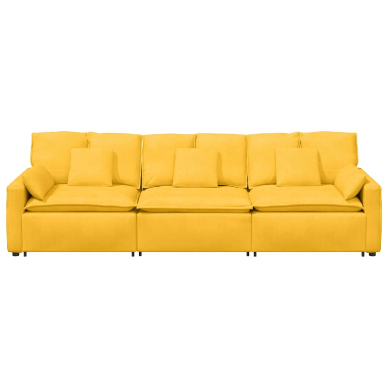Modulares Sofa mit Kissen Hellgelb