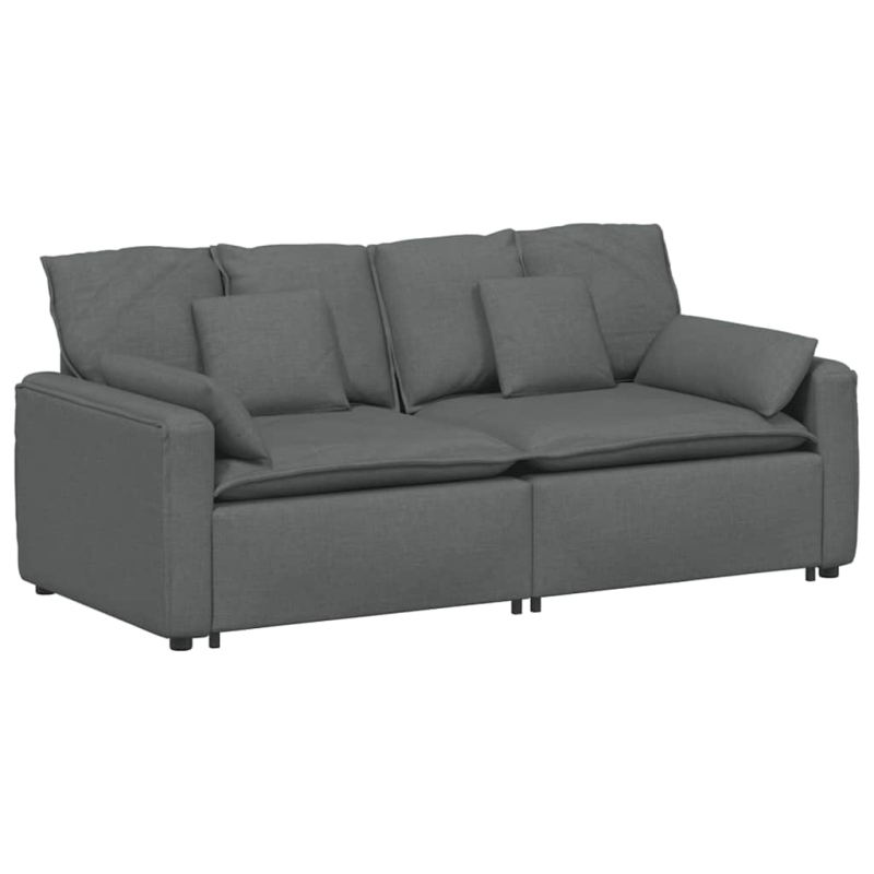 Modulares Sofa mit Kissen Dunkelgrau