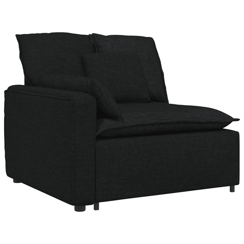 Modulares Sofa mit Kissen Schwarz