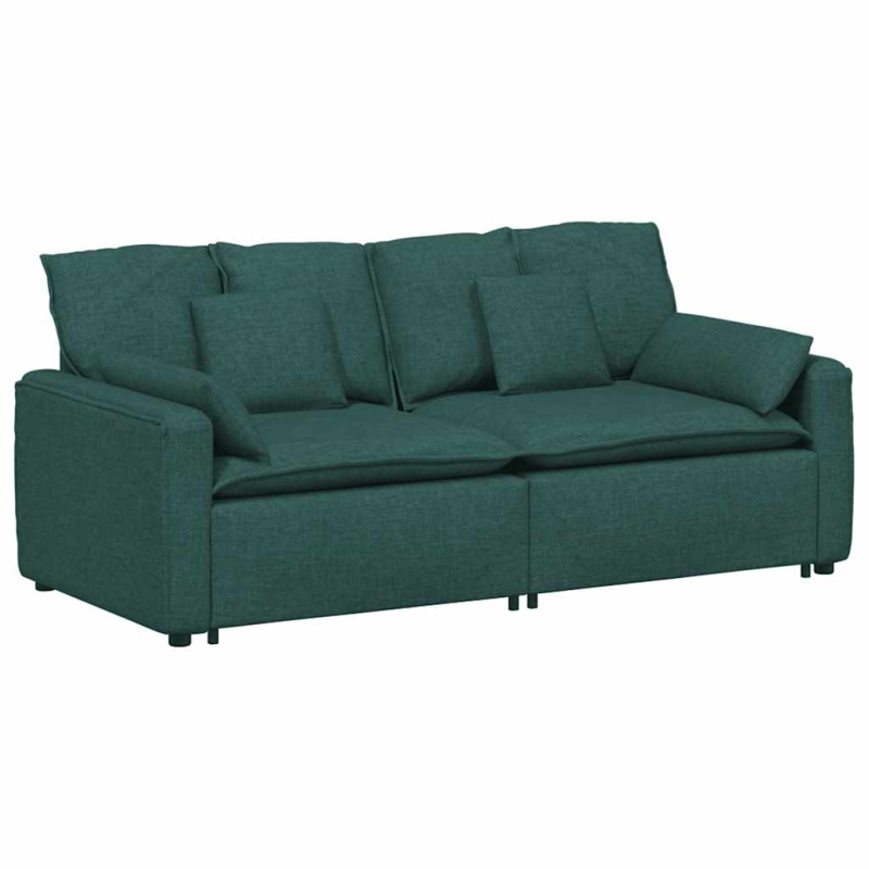Modulares Sofa mit Kissen Dunkelgrün