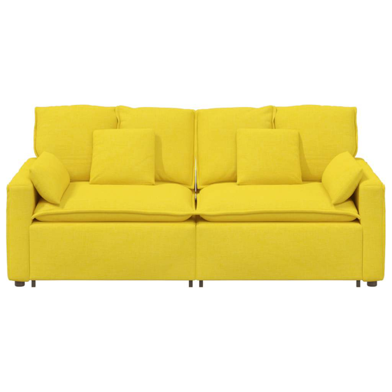 Modulares Sofa mit Kissen Hellgelb