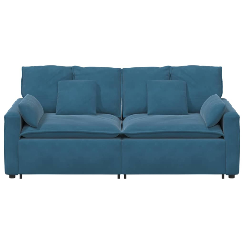 Modulares Sofa mit Kissen Blau