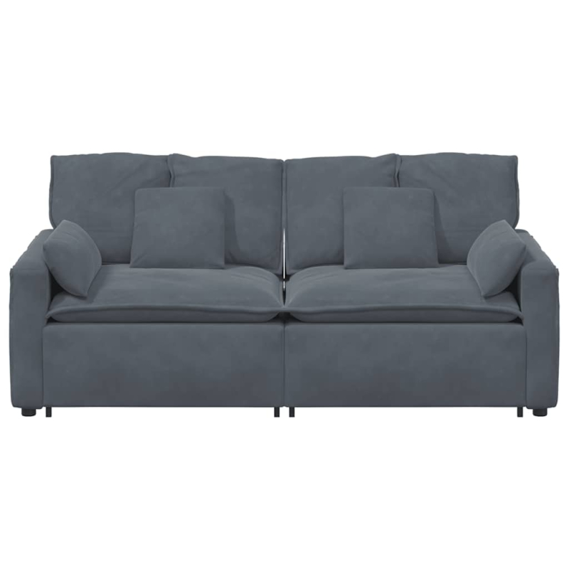 Modulares Sofa mit Kissen Dunkelgrau