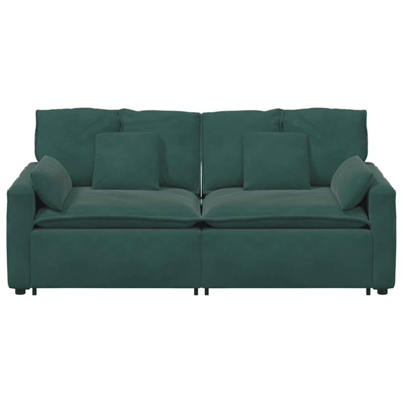 Modulares Sofa mit Kissen Dunkelgrün