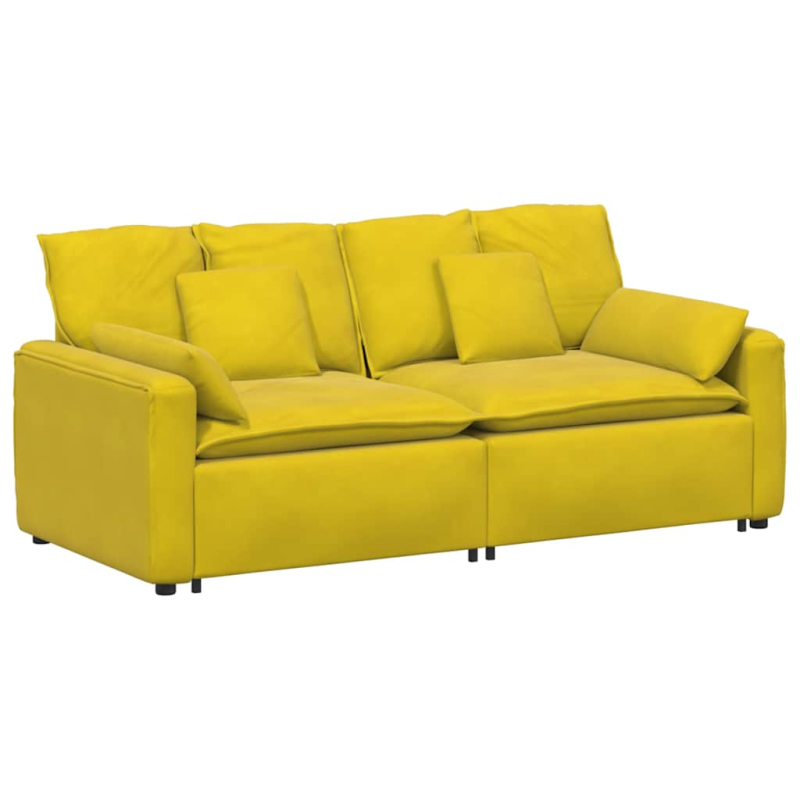 Modulares Sofa mit Kissen Gelb