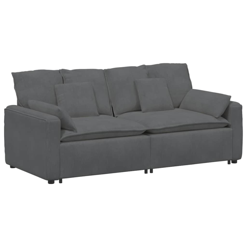 Modulares Sofa mit Kissen Dunkelgrau