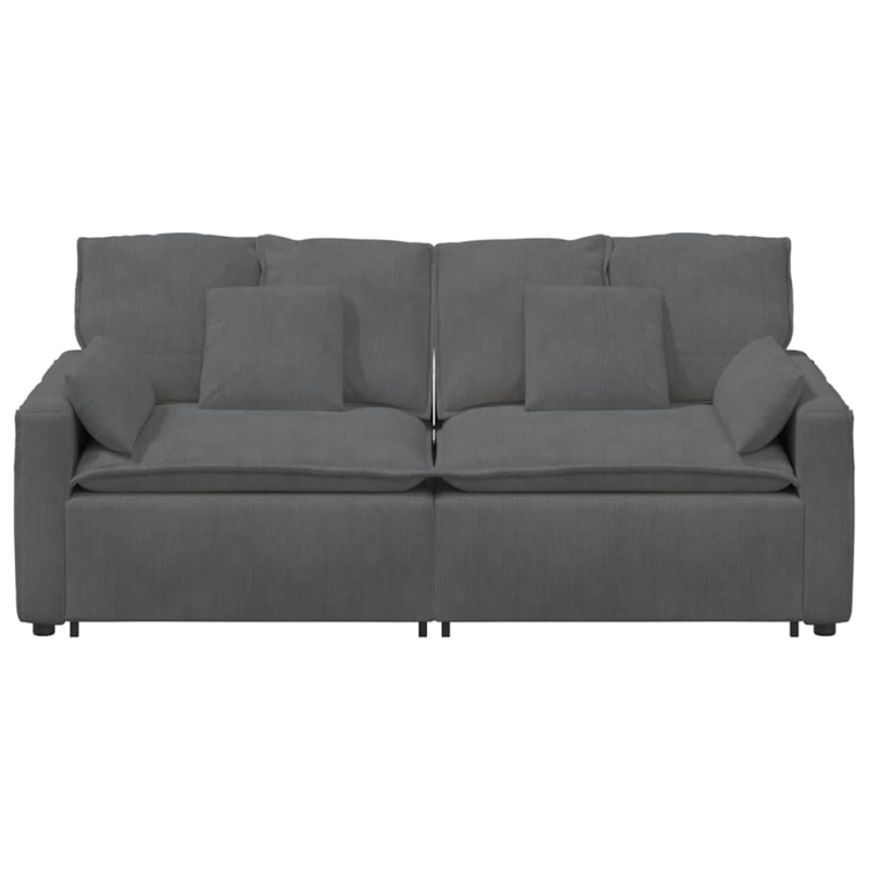 Modulares Sofa mit Kissen Dunkelgrau