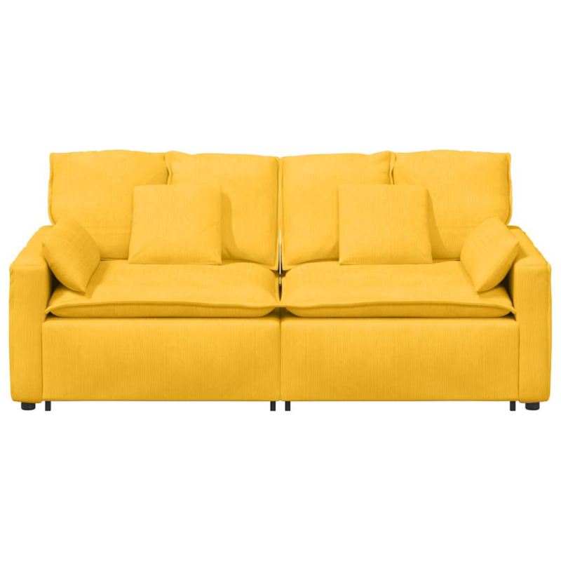 Modulares Sofa mit Kissen Hellgelb