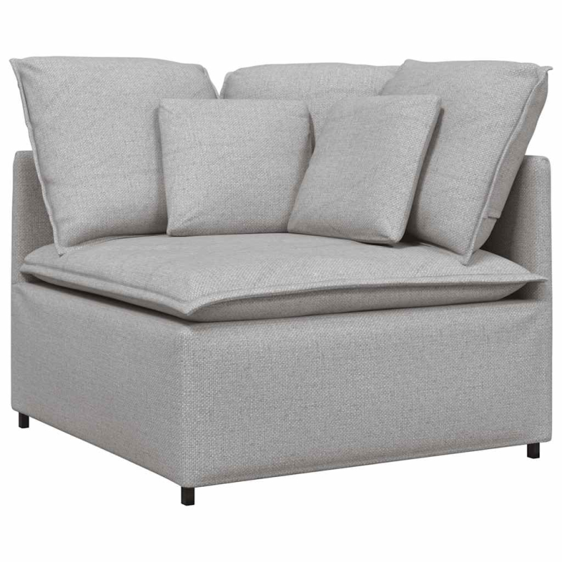 Modulares Sofa mit Kissen Stoff Wolkengrau