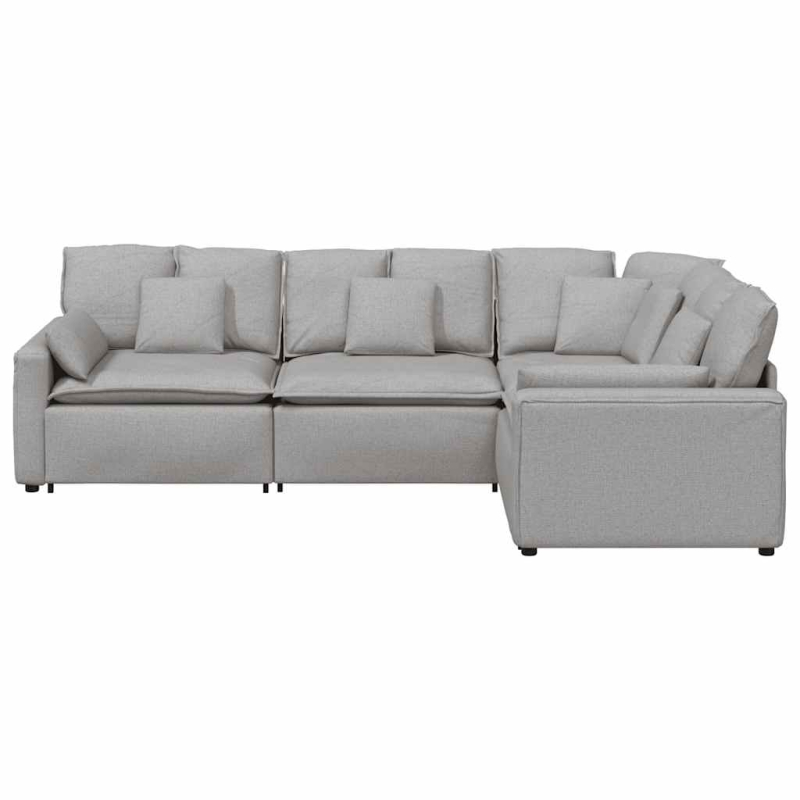Modulares Sofa mit Kissen Stoff Wolkengrau