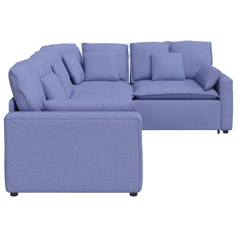 Modulares Sofa mit Kissen Stoff Jeansblau