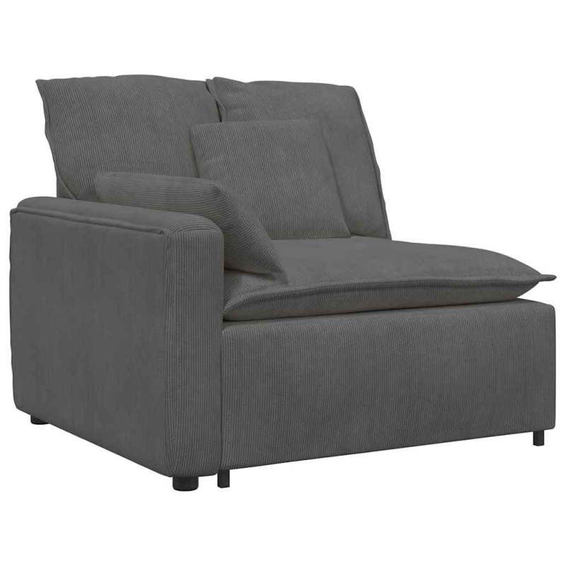 Modulares Sofa mit Kissen Cordstoff Dunkelgrau