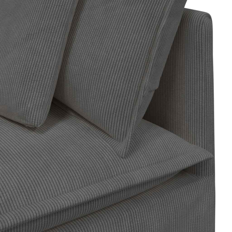 Modulares Sofa mit Kissen Cordstoff Dunkelgrau