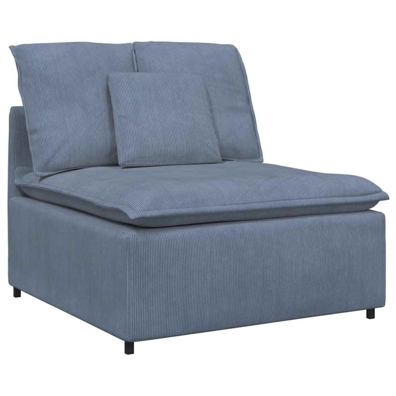 Modulares Sofa mit Kissen Cordstoff Blau