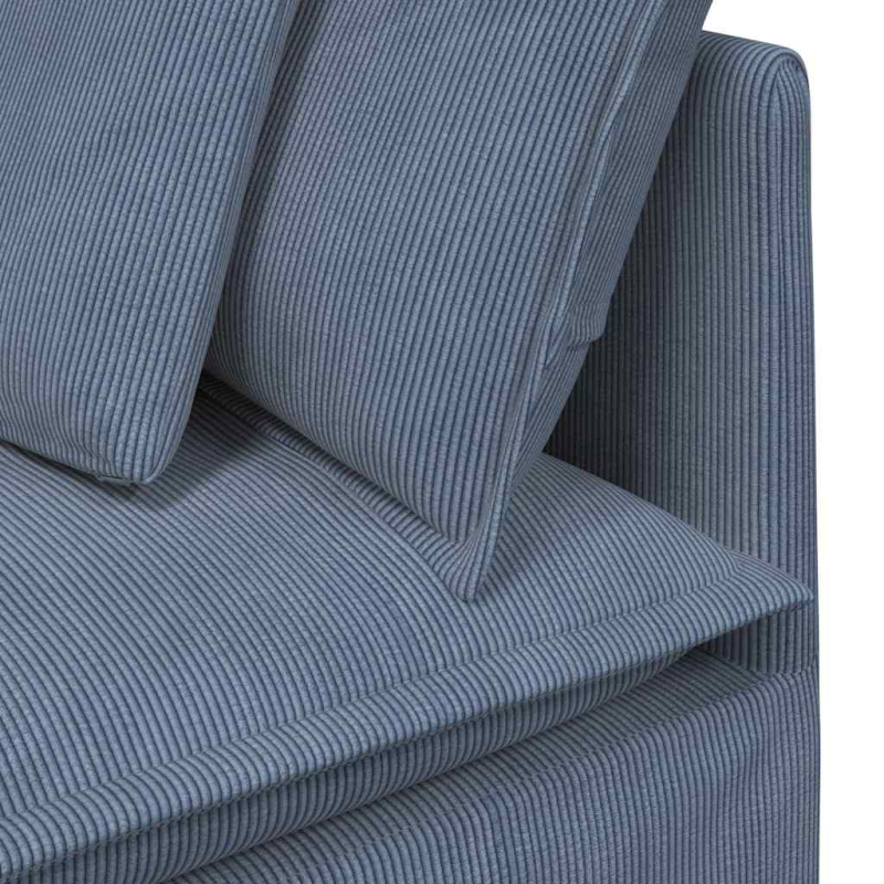 Modulares Sofa mit Kissen Cordstoff Blau