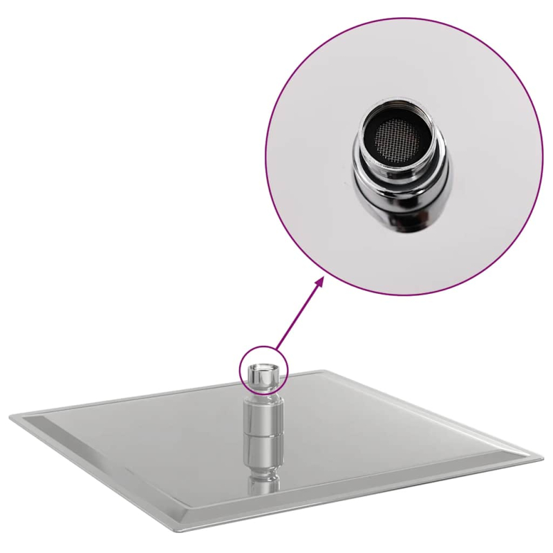 Regenbrause Edelstahl 304 25x25 cm Quadrat