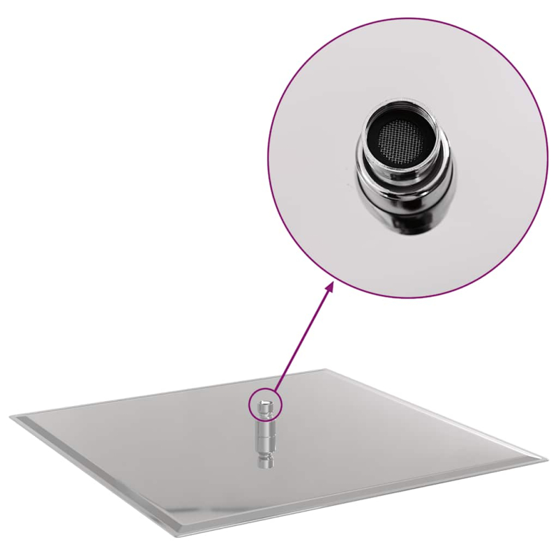 Regenbrause Edelstahl 304 50x50 cm Quadrat