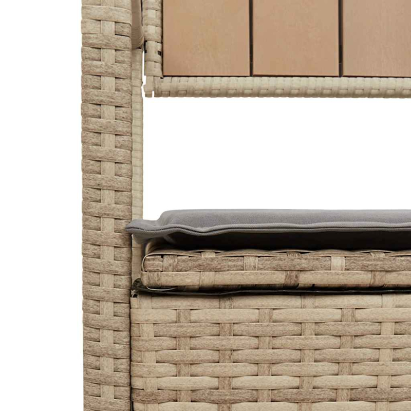 Gartenbank mit Stauraum und Kissen Beige Poly Rattan