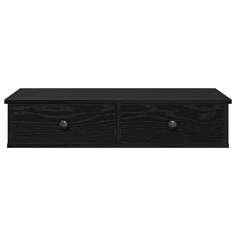 Wandregal mit Schubladen Schwarz 80x31x17 cm Holzwerkstoff