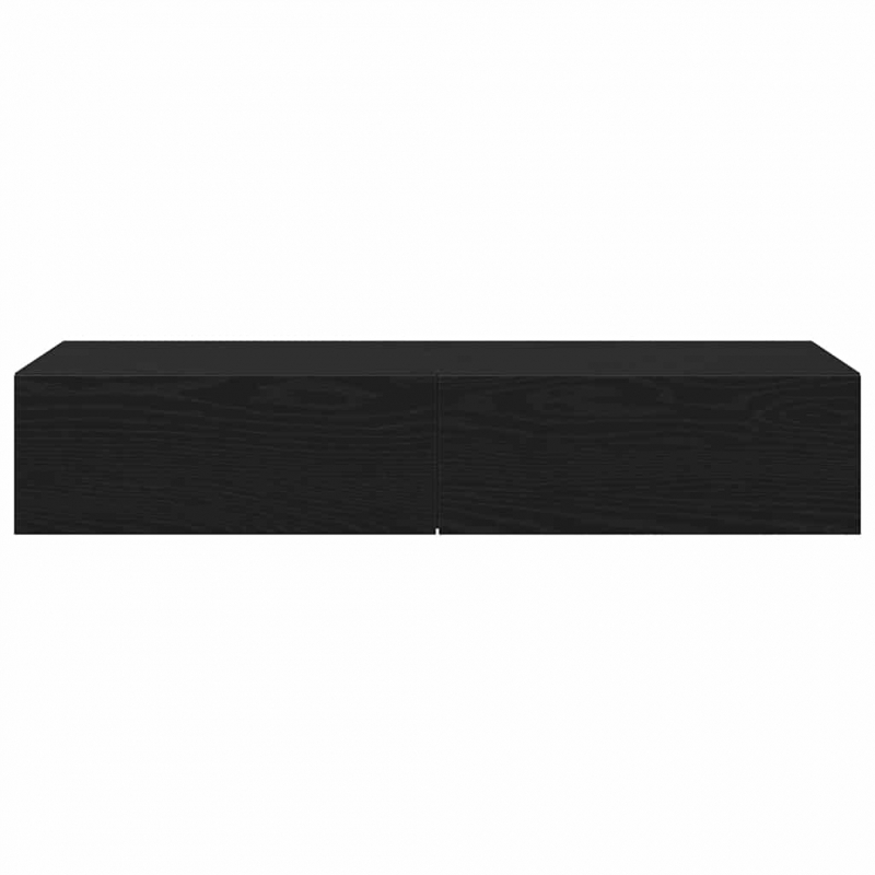 Wandregal mit Schubladen Schwarz 100x36x19 cm Holzwerkstoff