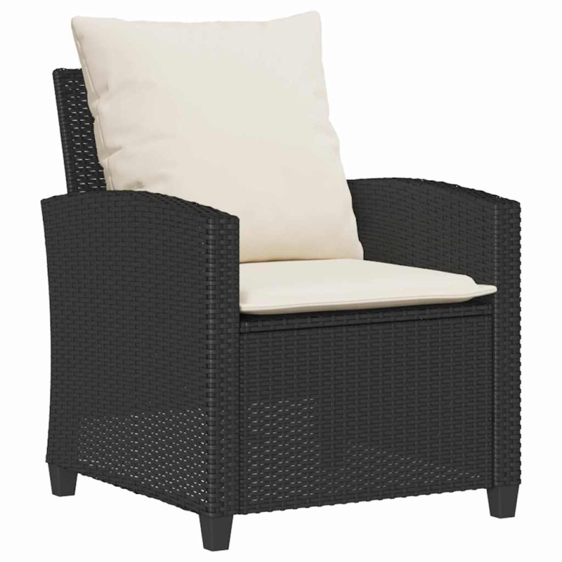 4-tlg. Garten-Sofagarnitur mit Kissen Schwarz Poly Rattan