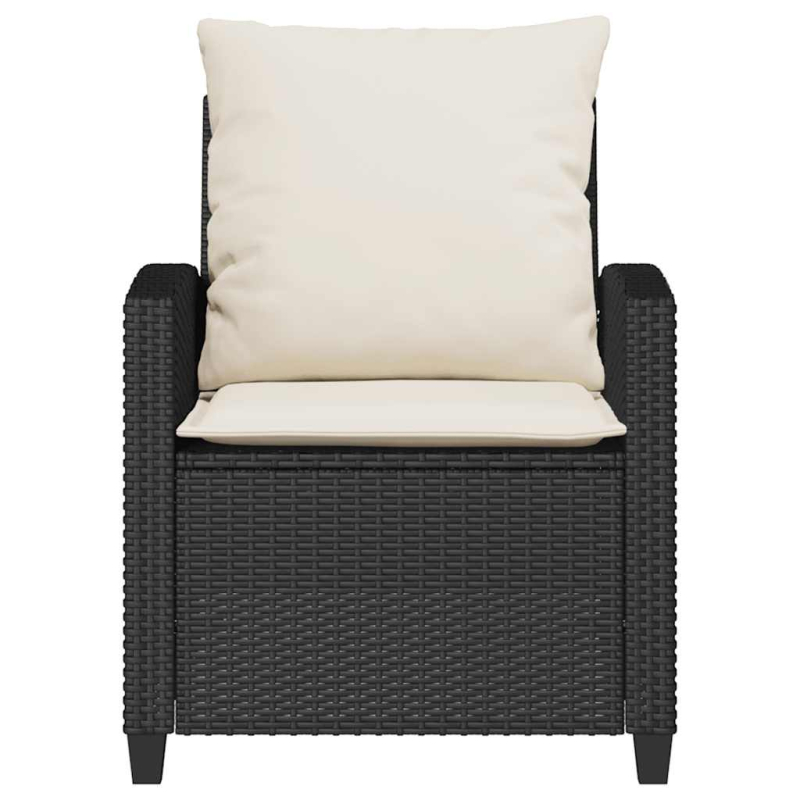 4-tlg. Garten-Sofagarnitur mit Kissen Schwarz Poly Rattan