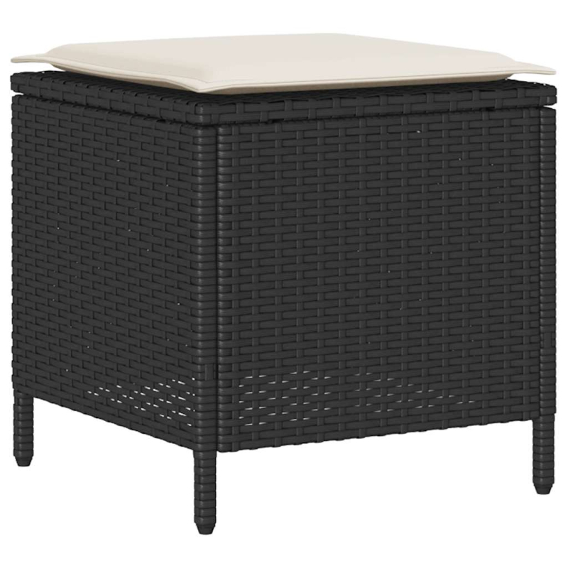 4-tlg. Garten-Sofagarnitur mit Kissen Schwarz Poly Rattan