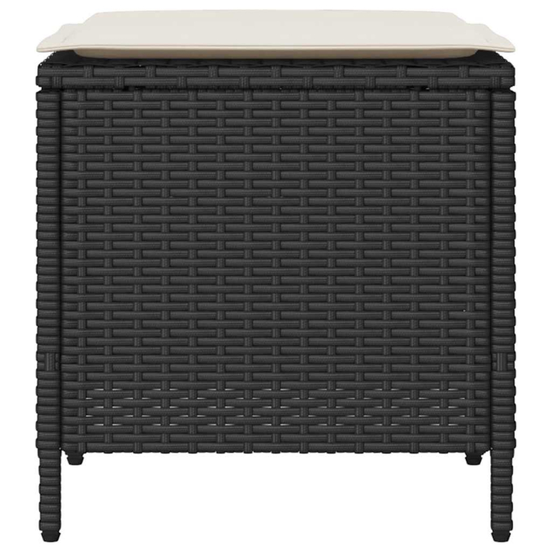 4-tlg. Garten-Sofagarnitur mit Kissen Schwarz Poly Rattan