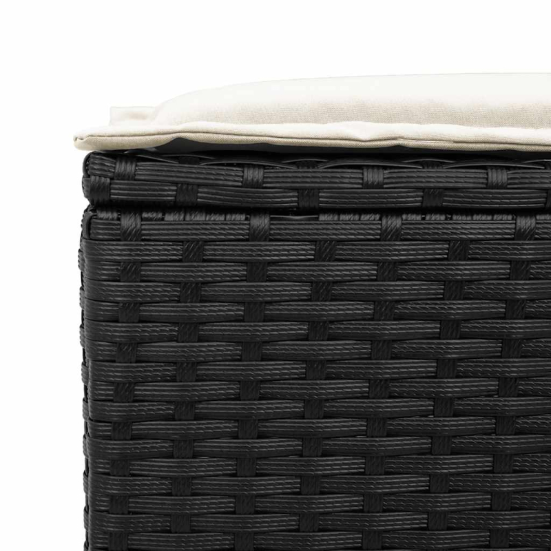 4-tlg. Garten-Sofagarnitur mit Kissen Schwarz Poly Rattan
