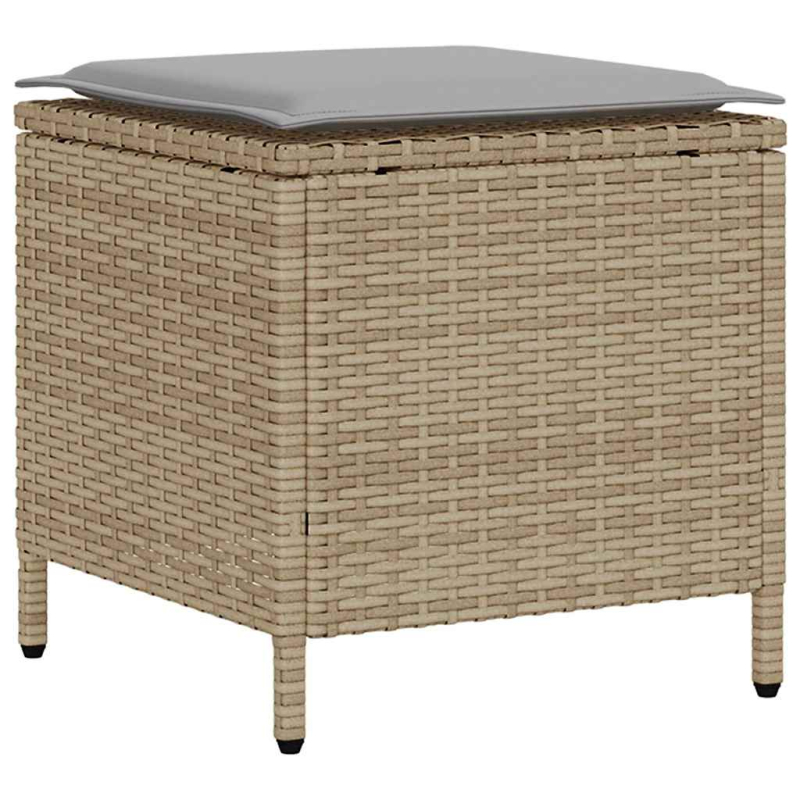 4-tlg. Garten-Sofagarnitur mit Kissen Beige Poly Rattan