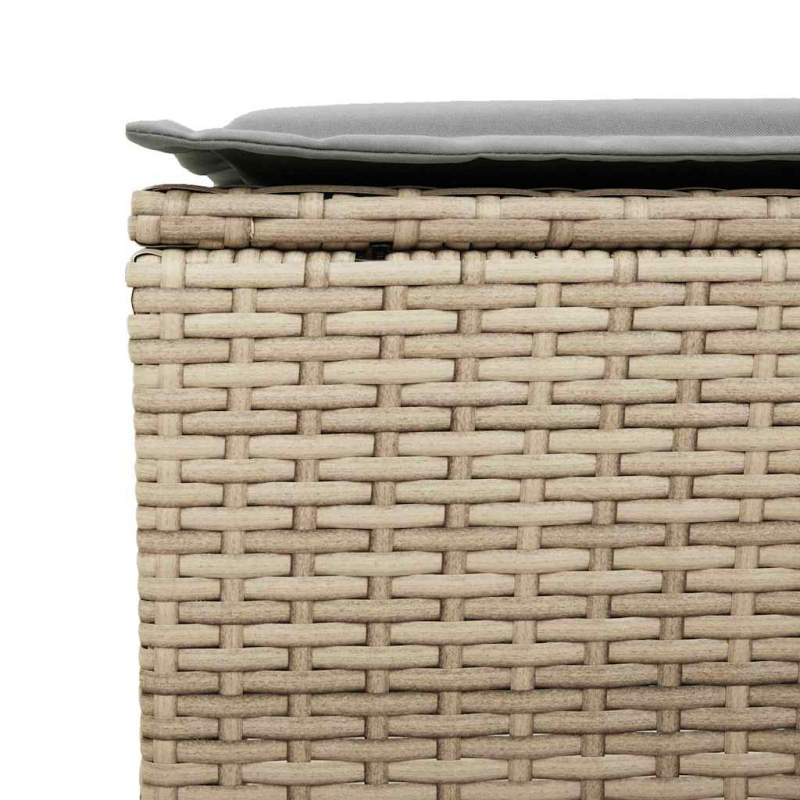 4-tlg. Garten-Sofagarnitur mit Kissen Beige Poly Rattan