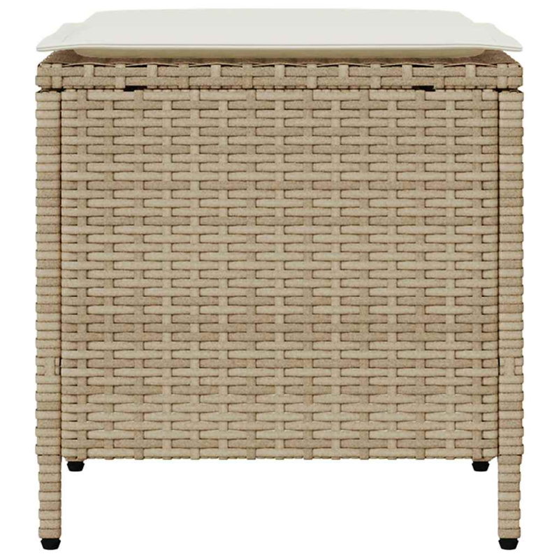 4-tlg. Garten-Sofagarnitur mit Kissen Beige Poly Rattan