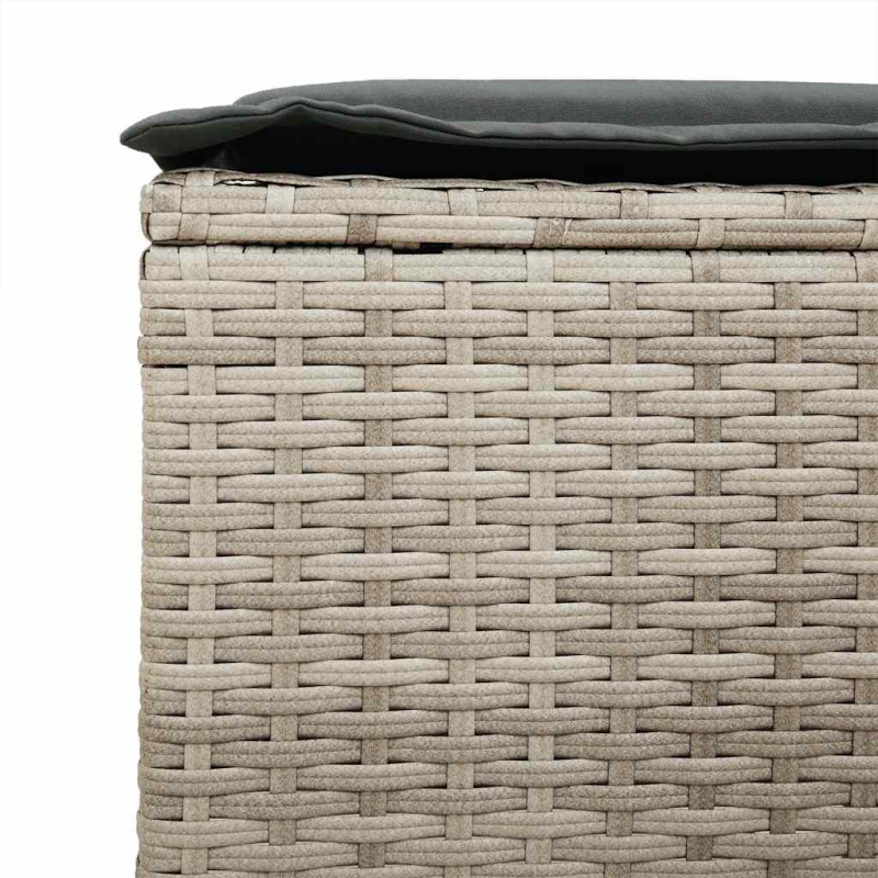4-tlg. Garten-Sofagarnitur mit Kissen Hellgrau Poly Rattan