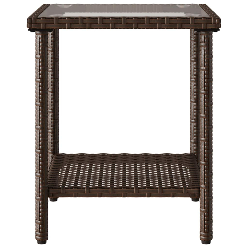 Gartensofa in L-Form mit Tisch und Kissen Braun Poly Rattan