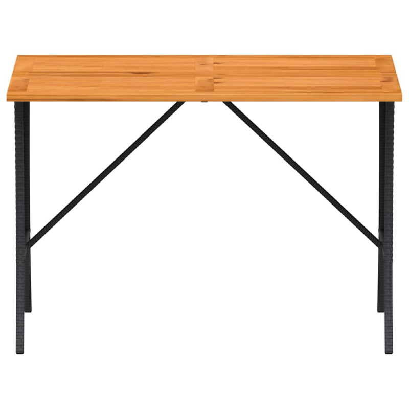 Gartentisch mit Akazienholzplatte 105x75x72 cm Poly Rattan