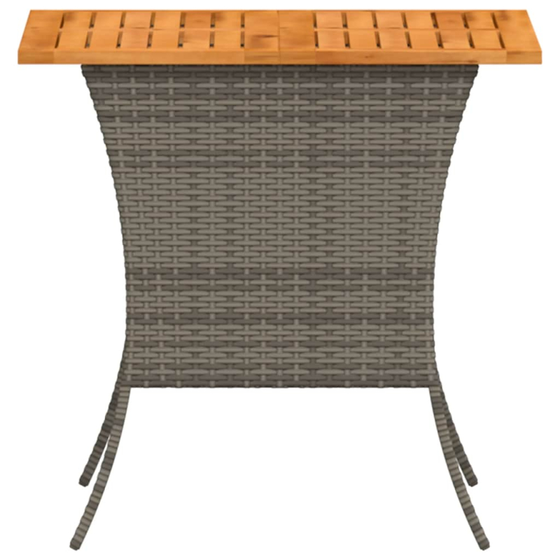 Gartentisch mit Akazienholzplatte Grau 105x75x72cm Poly Rattan