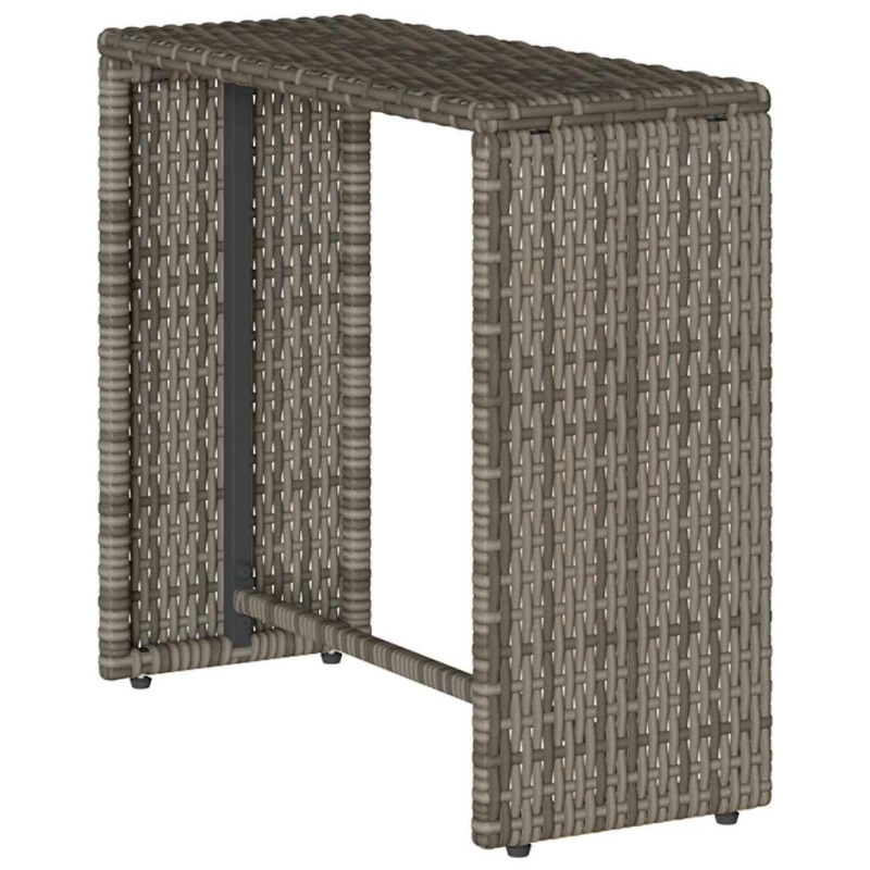 5-tlg. Garten-Sofagarnitur Kissen Stapelbar Grau Poly Rattan