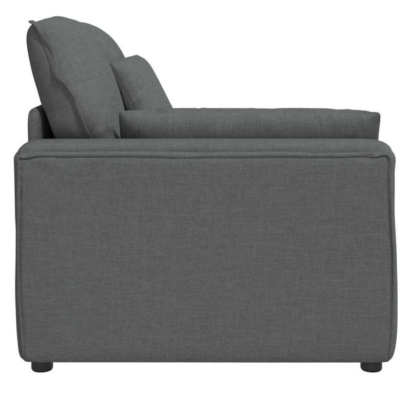 Modulares Sofa Endmodul mit Armlehne Kissen Dunkelgrau 100 cm