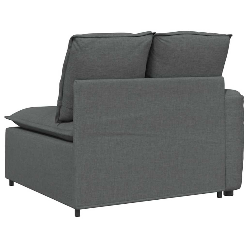 Modulares Sofa Endmodul mit Armlehne Kissen Dunkelgrau 100 cm