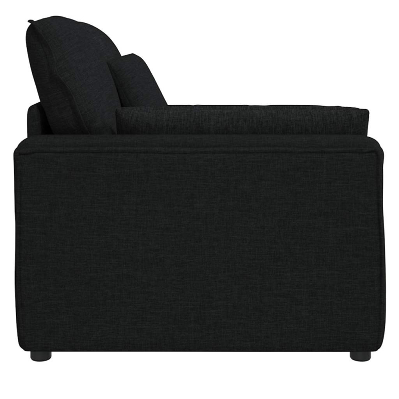 Modulares Sofa Endmodul mit Armlehne Kissen Schwarz 100 cm