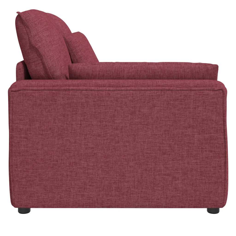 Modulares Sofa Endmodul mit Armlehne Kissen Weinrot 100 cm