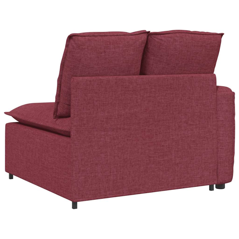 Modulares Sofa Endmodul mit Armlehne Kissen Weinrot 100 cm
