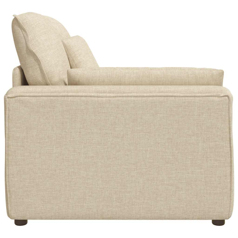 Modulares Sofa Endmodul mit Armlehne Kissen Creme 100 cm