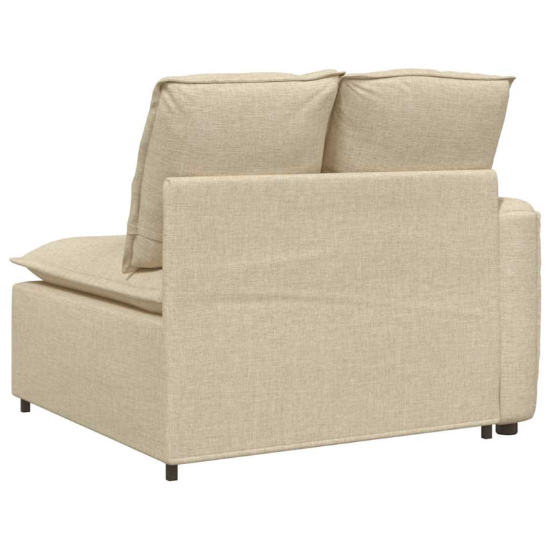 Modulares Sofa Endmodul mit Armlehne Kissen Creme 100 cm