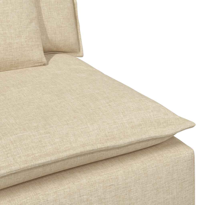 Modulares Sofa Endmodul mit Armlehne Kissen Creme 100 cm