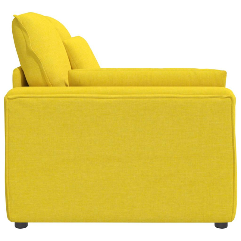 Modulares Sofa Endmodul mit Armlehne Kissen Hellgelb 100 cm