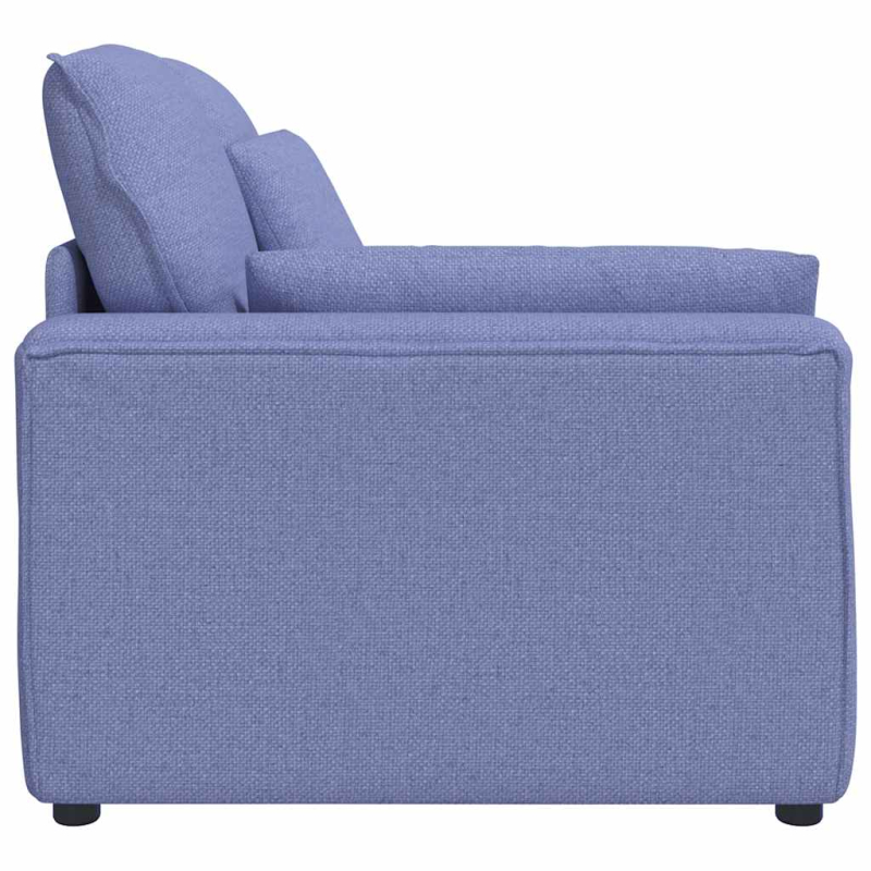 Modulares Sofa Endmodul mit Armlehne Kissen Jeansblau 100 cm