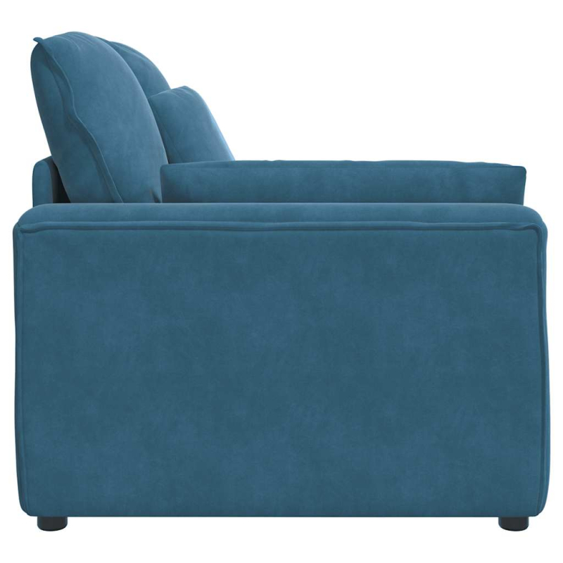 Modulares Sofa Endmodul mit Armlehne Kissen Blau 100 cm